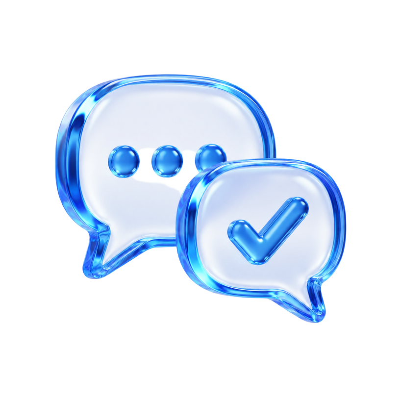 Glass conversation and confirmation icon
