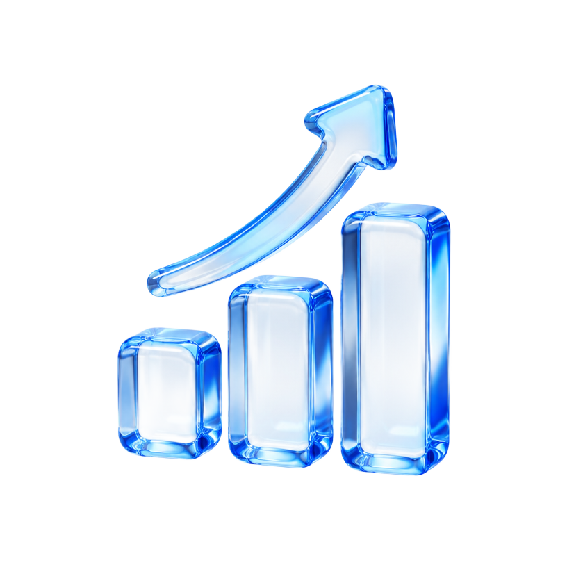 Glass revenue growth icon